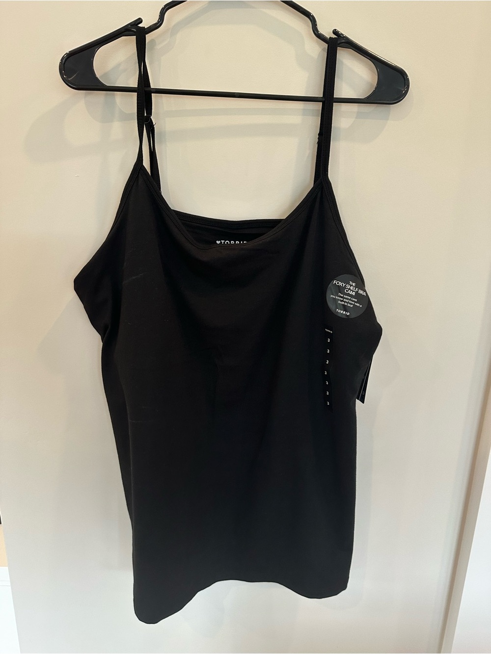 torrid Black Slim Spaghetti Strap Camisole with built in bra